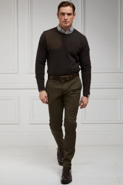 Holland Cooper Country Crew Neck Knit Chocolate Clearance