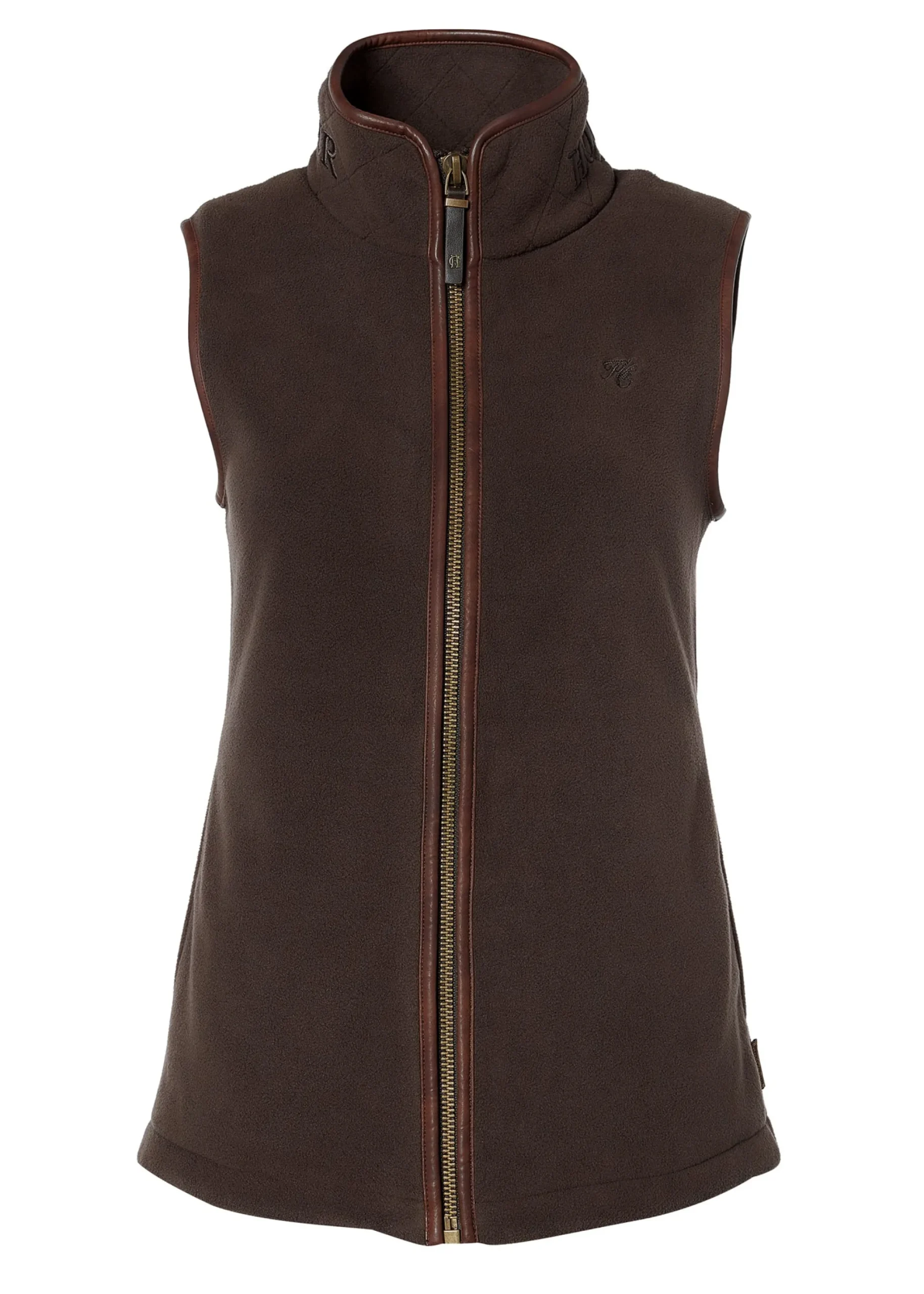 Holland Cooper Country Fleece Gilet Chocolate