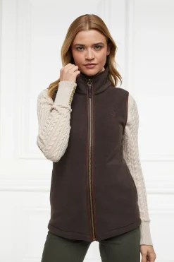 Holland Cooper Country Fleece Gilet Chocolate