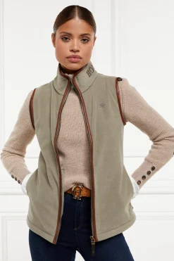 Holland Cooper Country Fleece Gilet Sage New