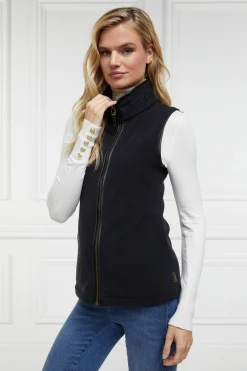 Holland Cooper Country Fleece Gilet Black Clearance