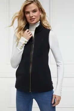 Holland Cooper Country Fleece Gilet Black Clearance