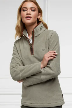 Holland Cooper Country Fleece Half Zip Sage Discount