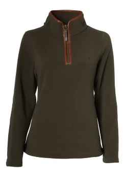 Holland Cooper Country Fleece Half Zip Khaki New