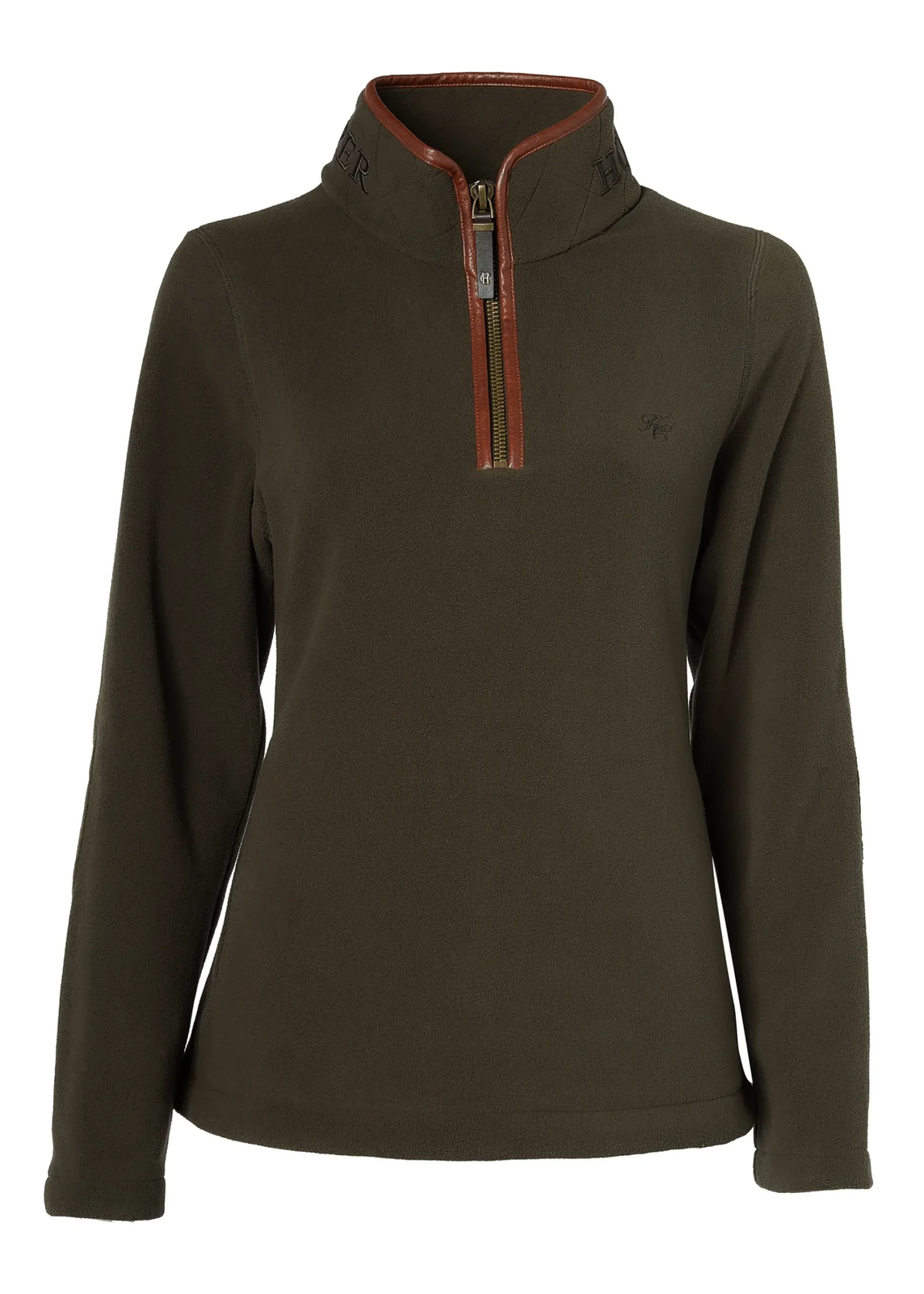 Holland Cooper Country Fleece Half Zip Khaki New