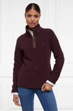 Holland Cooper Country Fleece Half Zip Mulberry