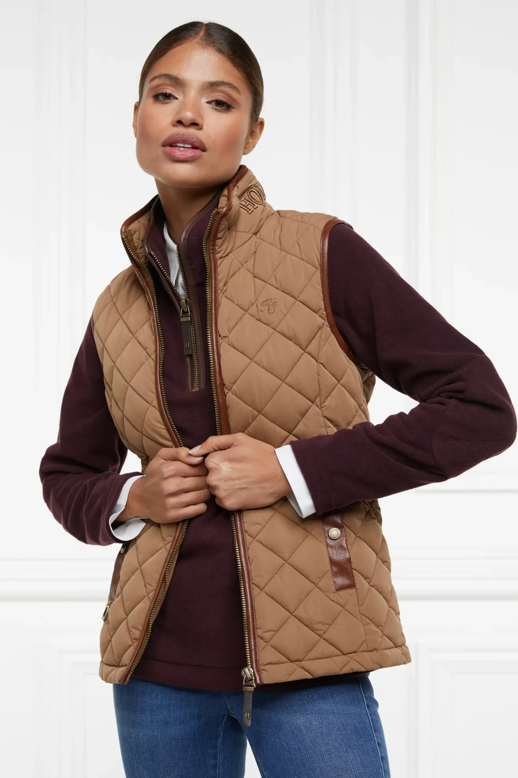Holland Cooper Country Fleece Half Zip Mulberry