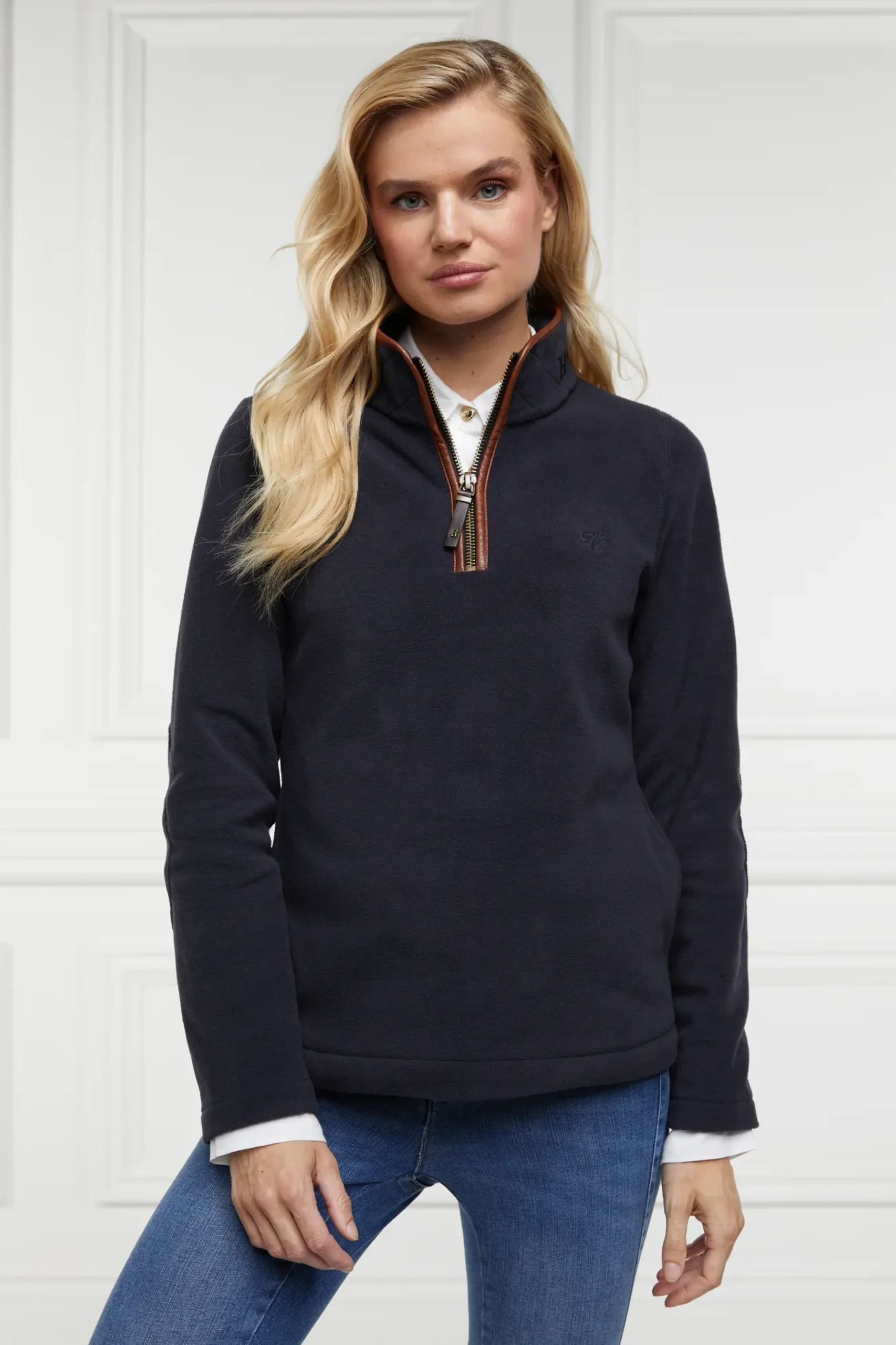 Holland Cooper Country Fleece Half Zip Ink Navy Sale