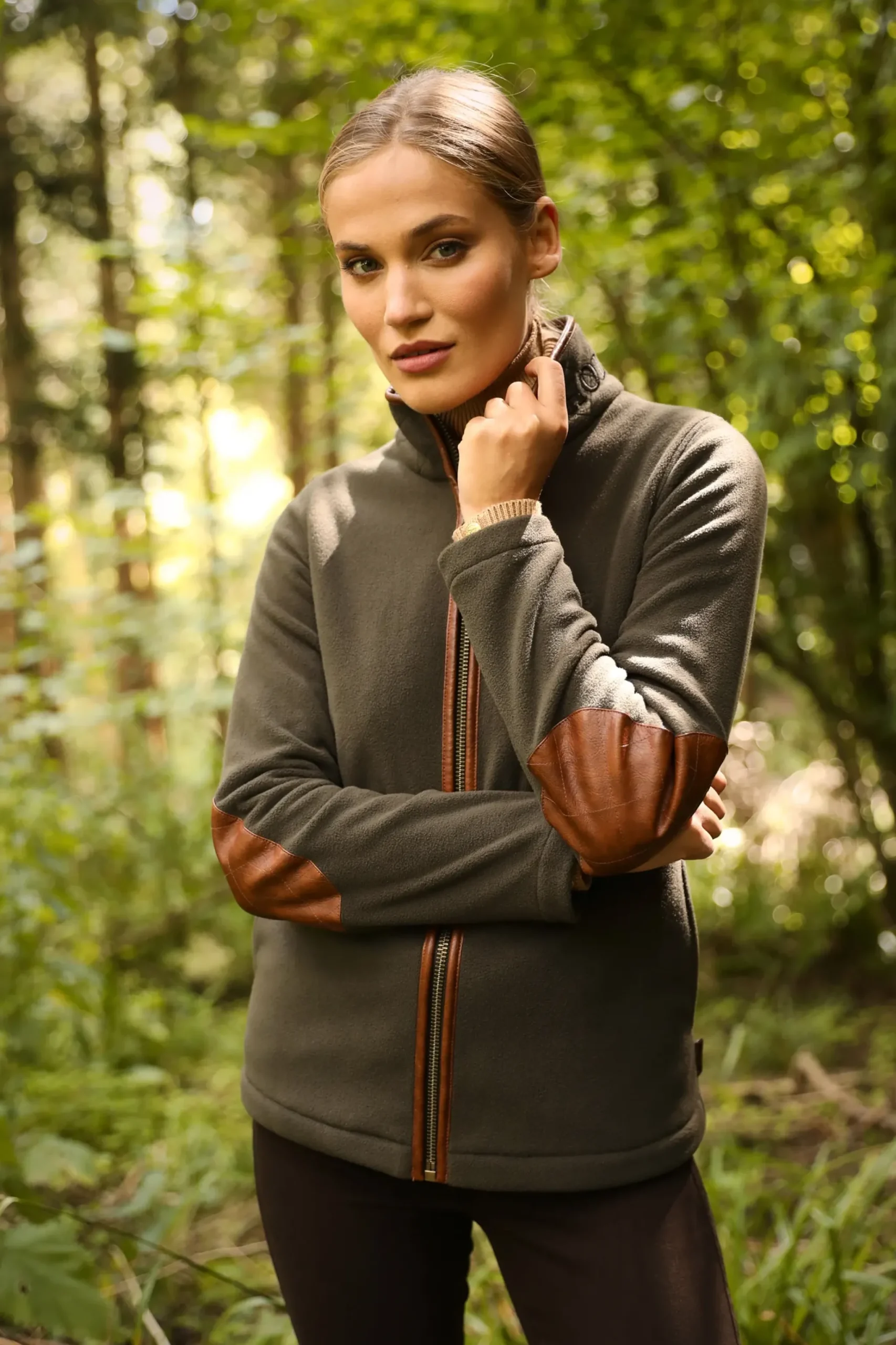 Holland Cooper Country Fleece Jacket Khaki Clearance
