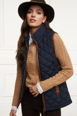 Holland Cooper Country Quilted Gilet Ink Navy Sale