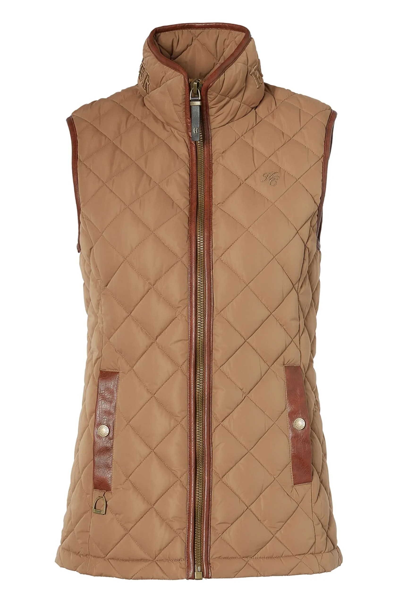 Holland Cooper Country Quilted Gilet Coffee Clearance