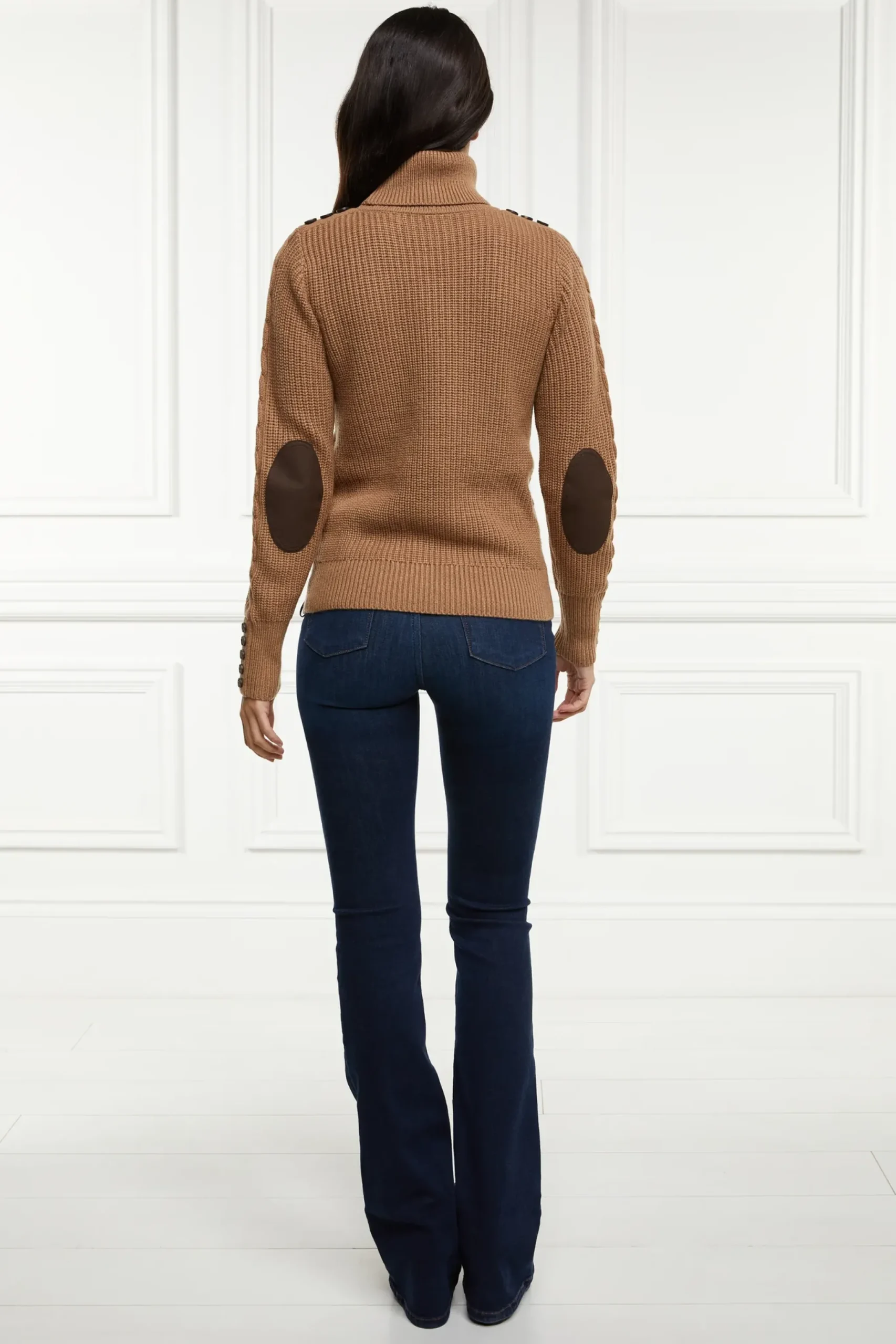 Holland Cooper Country Roll Neck Knit Caramel New