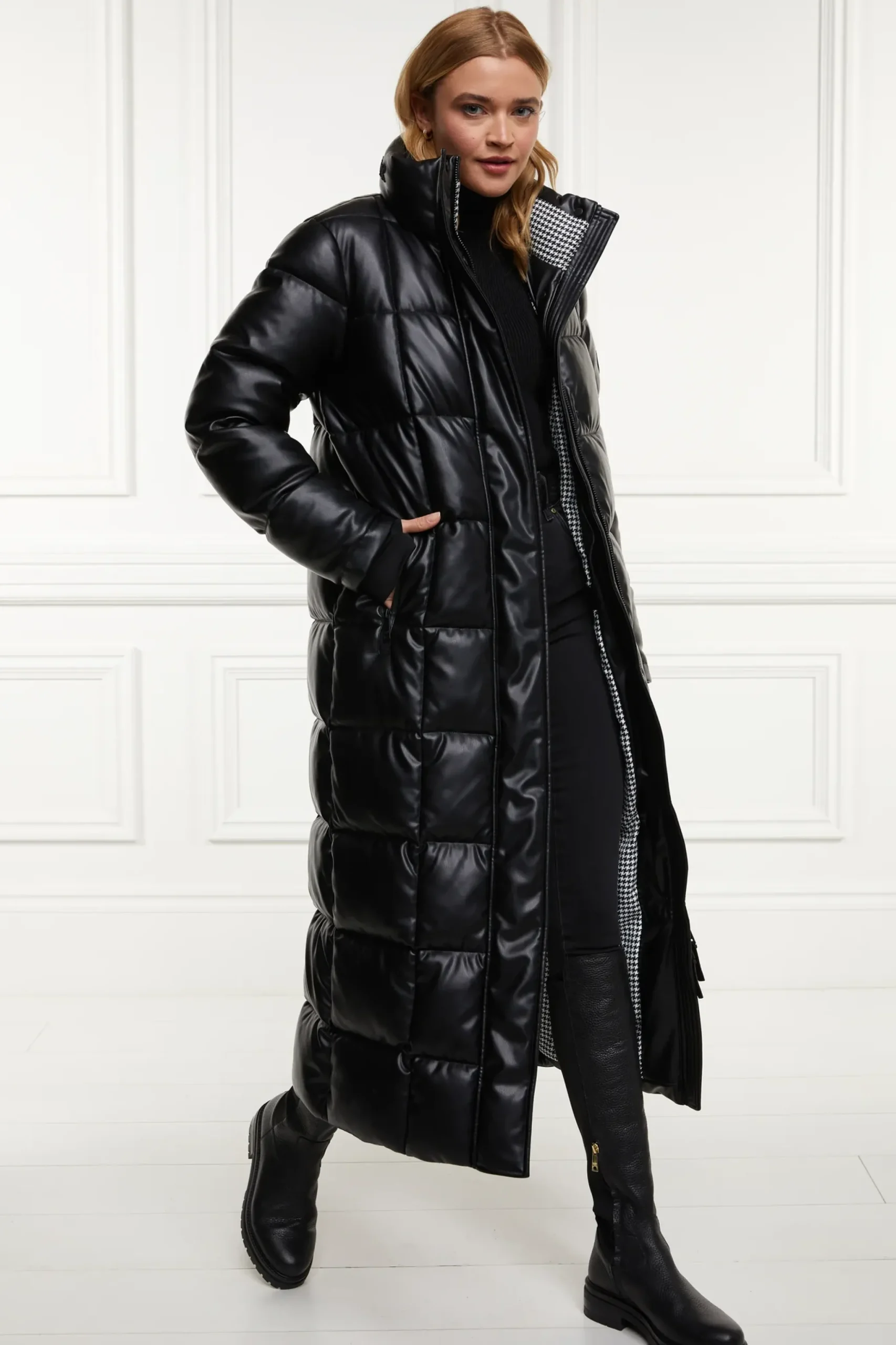 Holland Cooper Crawford Longline Coat Black New