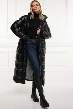 Holland Cooper Crawford Longline Coat Black New