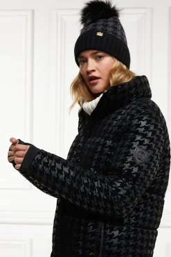 Holland Cooper Crawford Longline Coat Mono Houndstooth