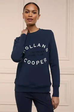 Holland Cooper Crystal Crew Neck Sweat Ink Navy Sale