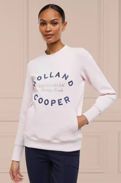 Holland Cooper Crystal Crew Neck Sweat Blush Discount