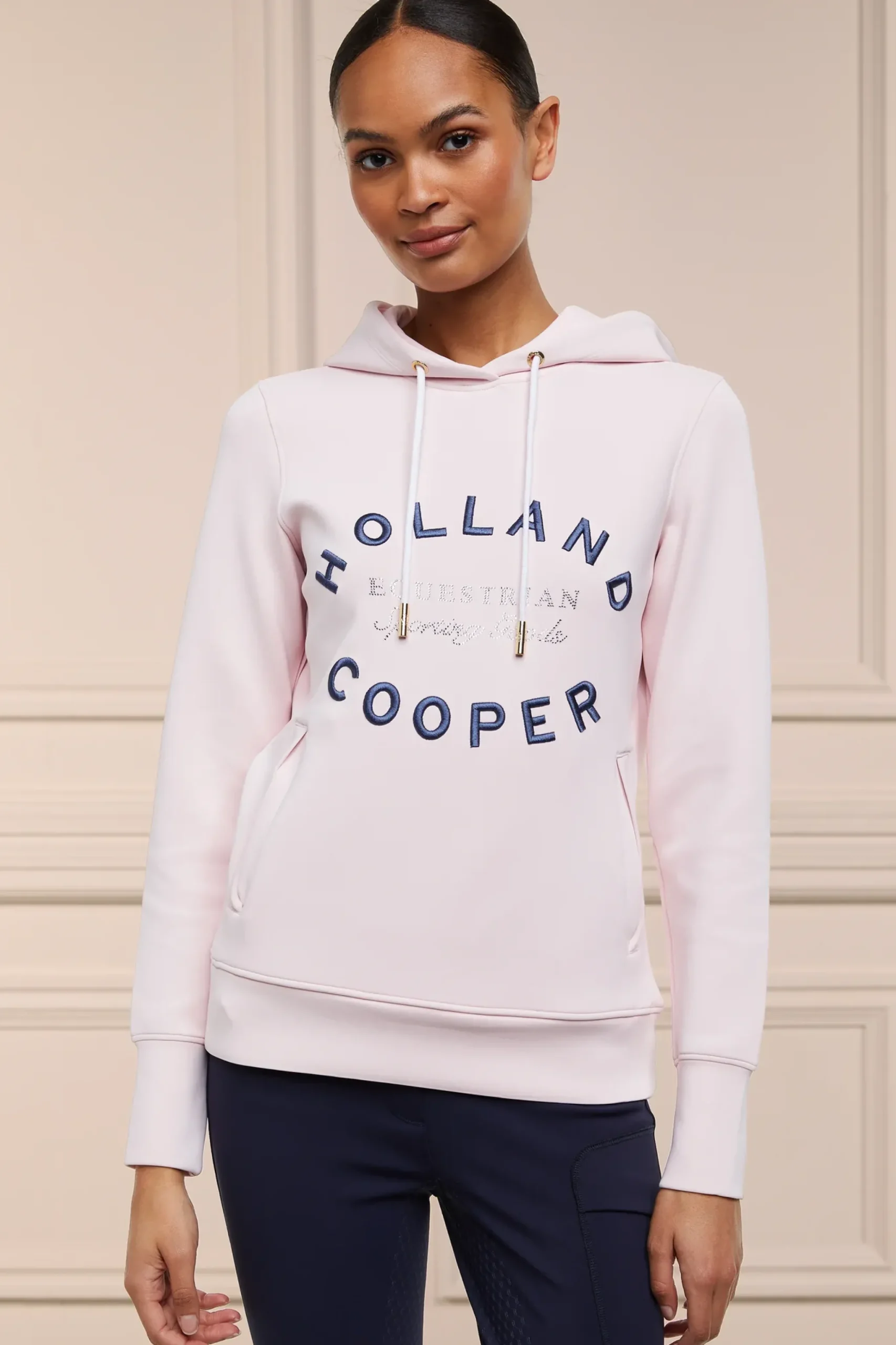 Holland Cooper Crystal Hoodie Blush