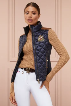 Holland Cooper Diamond Quilt Classic Gilet Ink Navy