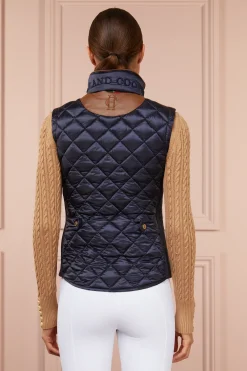Holland Cooper Diamond Quilt Classic Gilet Ink Navy