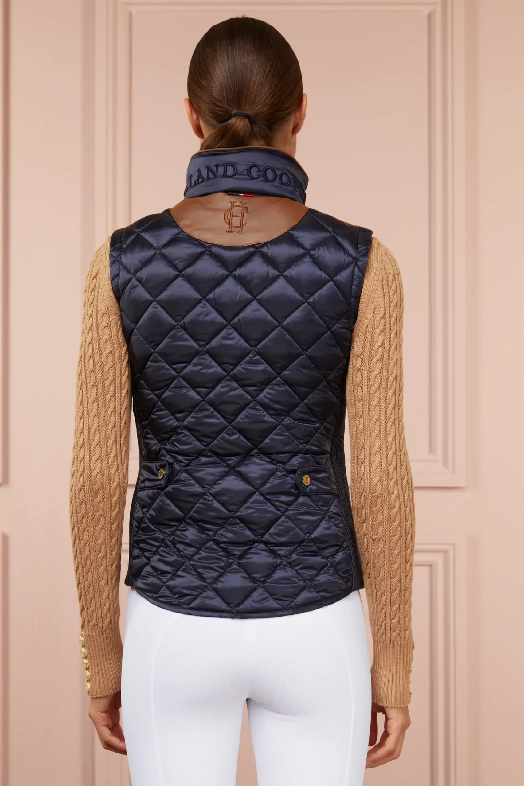 Holland Cooper Diamond Quilt Classic Gilet Ink Navy