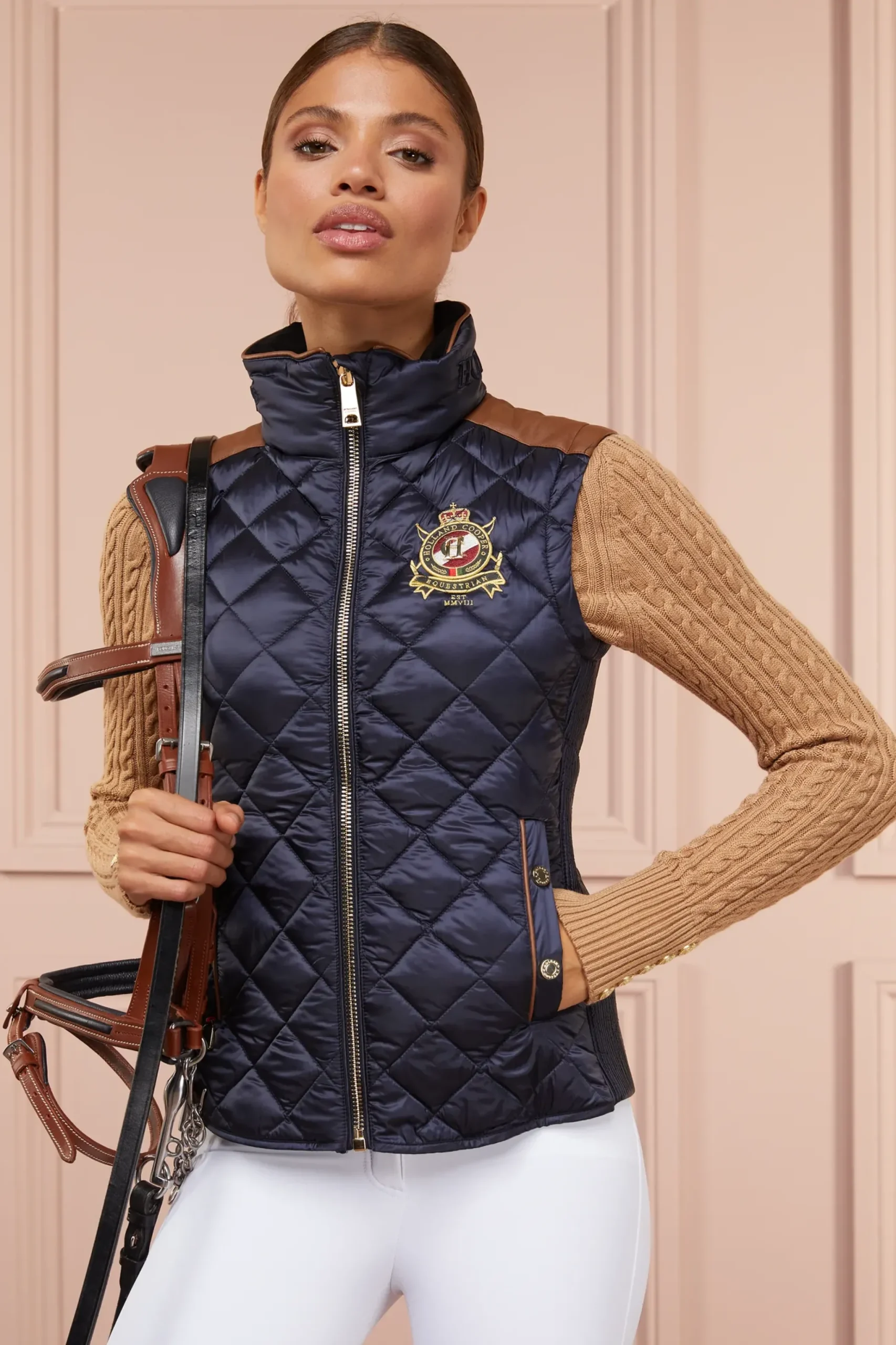 Holland Cooper Diamond Quilt Classic Gilet Ink Navy