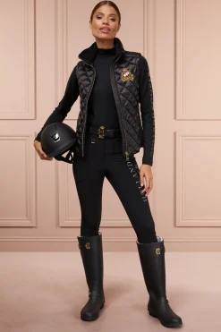 Holland Cooper Diamond Quilt Classic Gilet Black Clearance