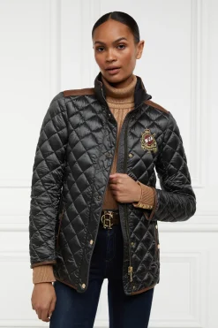 Holland Cooper Diamond Quilt Classic Jacket Khaki Outlet