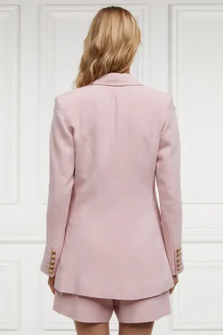 Holland Cooper Double Breasted Blazer Pink Linen Best