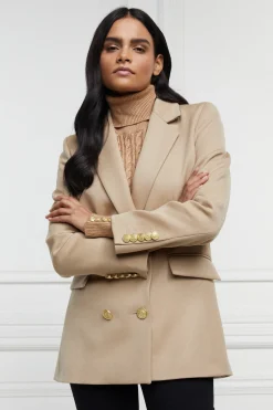 Holland Cooper Double Breasted Blazer Camel Twill Hot