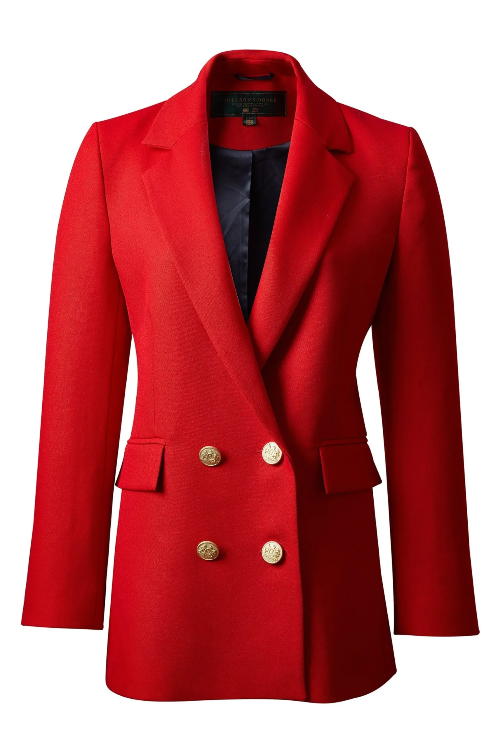 Holland Cooper Double Breasted Blazer Red Barathea Outlet