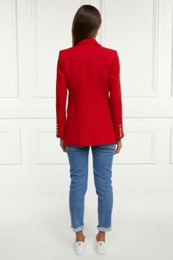 Holland Cooper Double Breasted Blazer Red Barathea Outlet