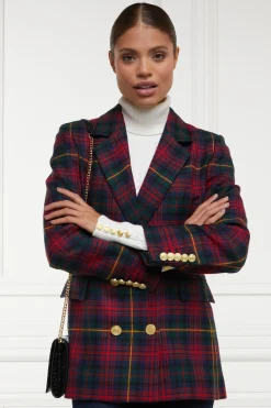 Holland Cooper Double Breasted Blazer Logan Tartan Clearance