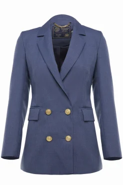 Holland Cooper Double Breasted Blazer Denim Outlet