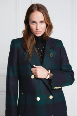 Holland Cooper Double Breasted Coat Blackwatch Best