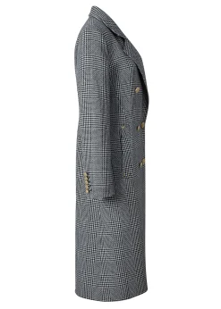 Holland Cooper Double Breasted Coat Prince of Wales Mono New