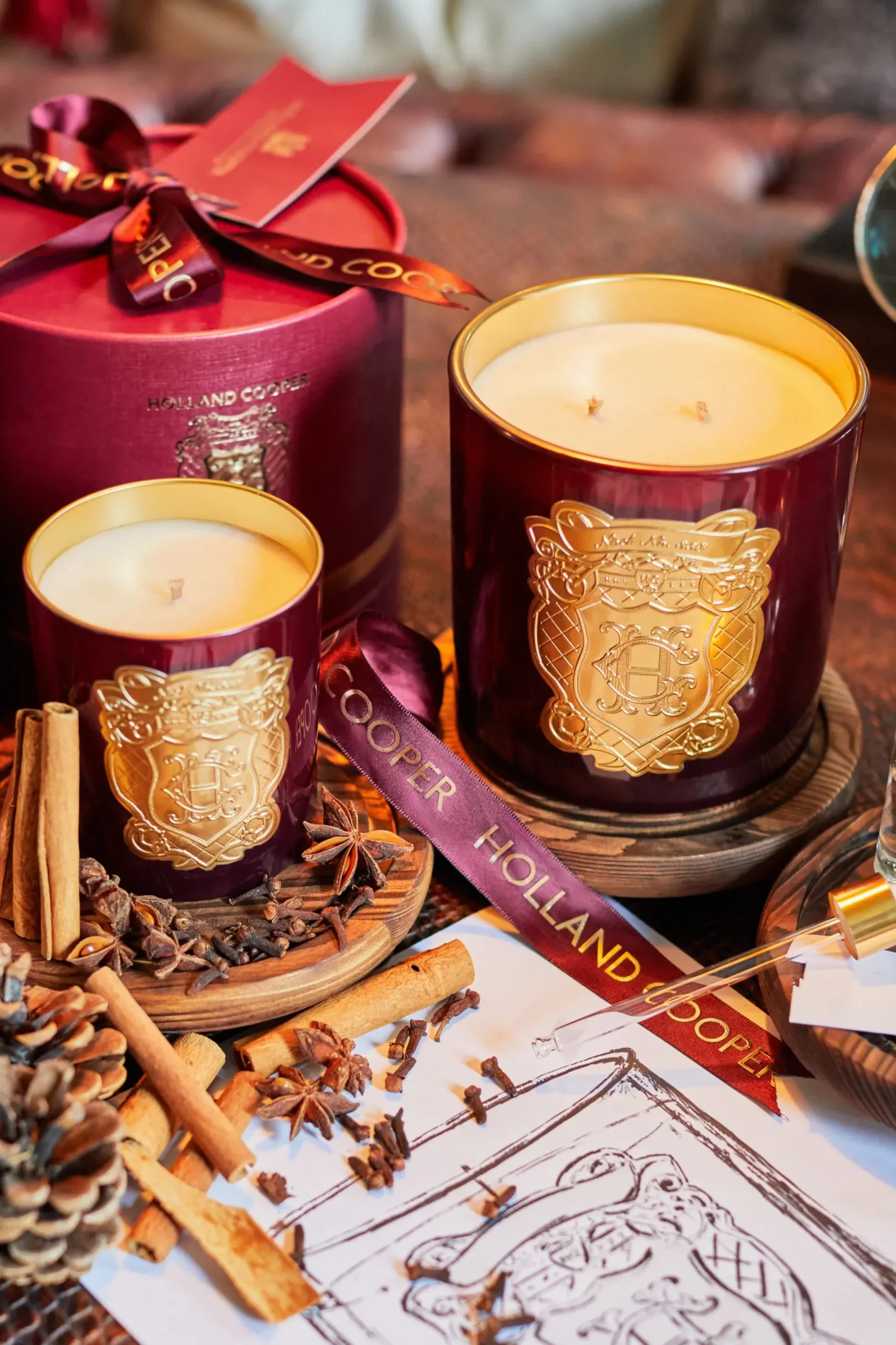 Holland Cooper Double Wick Candle Noel Best