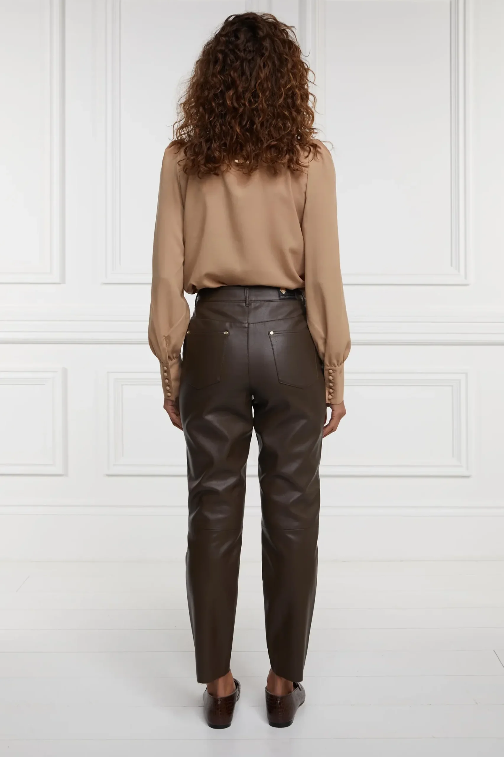 Holland Cooper Dunwick Faux Leather Pant Tobacco New