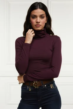 Holland Cooper Essential Roll Neck Burgundy