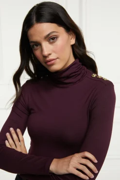 Holland Cooper Essential Roll Neck Burgundy