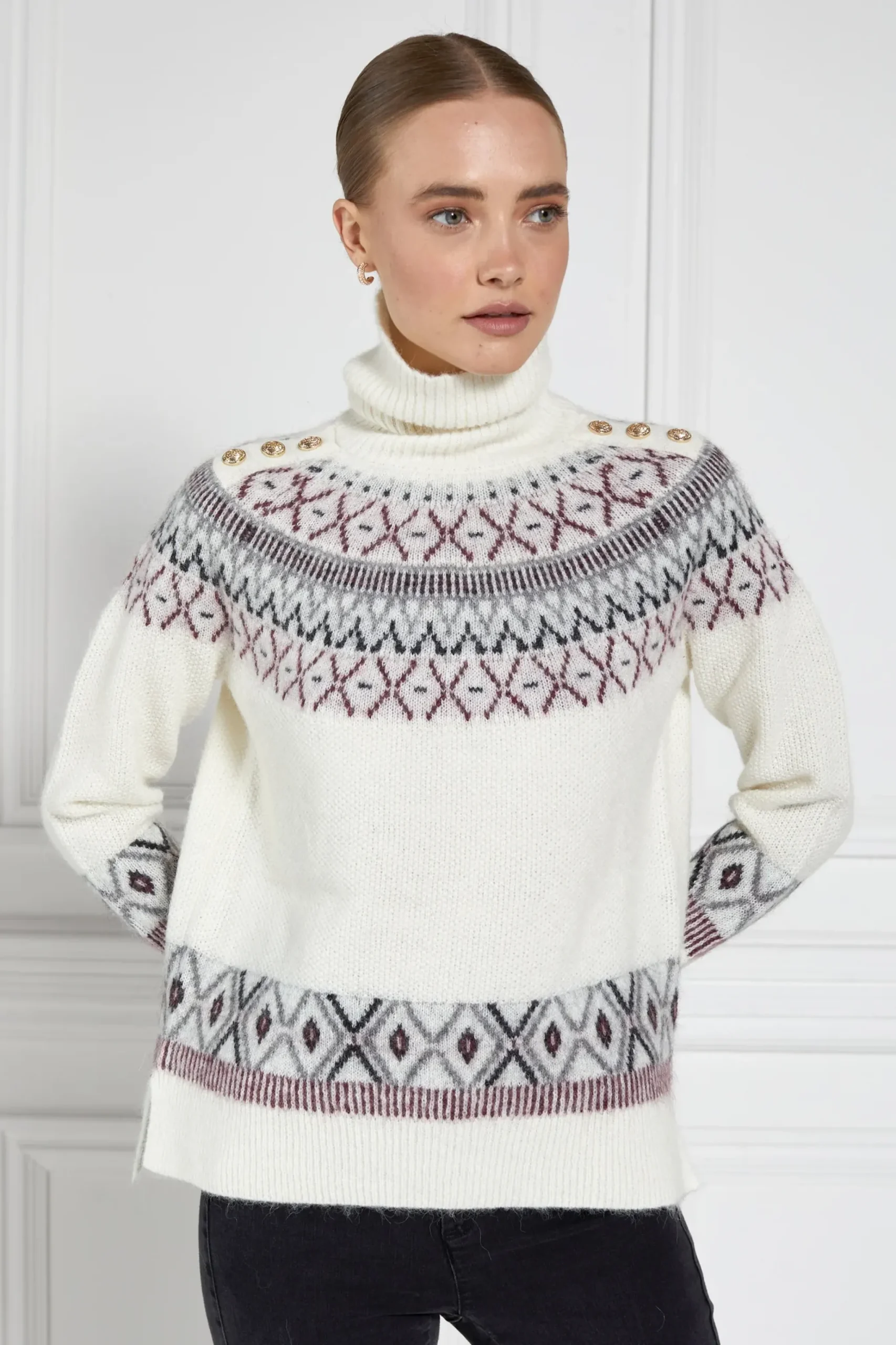 Holland Cooper Fairisle Knit Cream