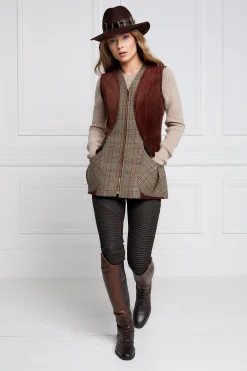 Holland Cooper Field Vest Bourbon Tweed Clearance