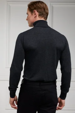 Holland Cooper Fine Roll Neck Knit Charcoal