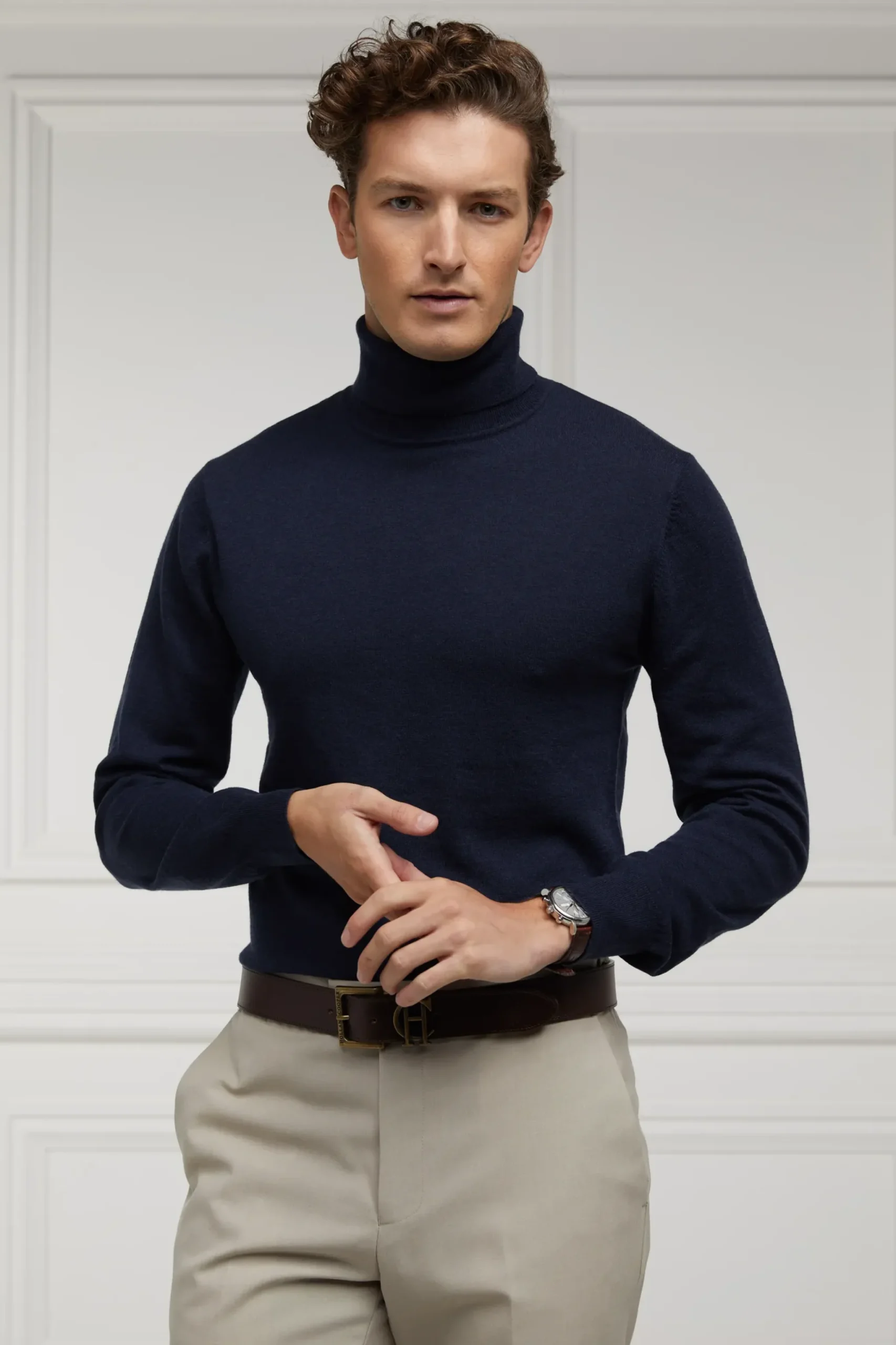 Holland Cooper Fine Roll Neck Knit Navy Online