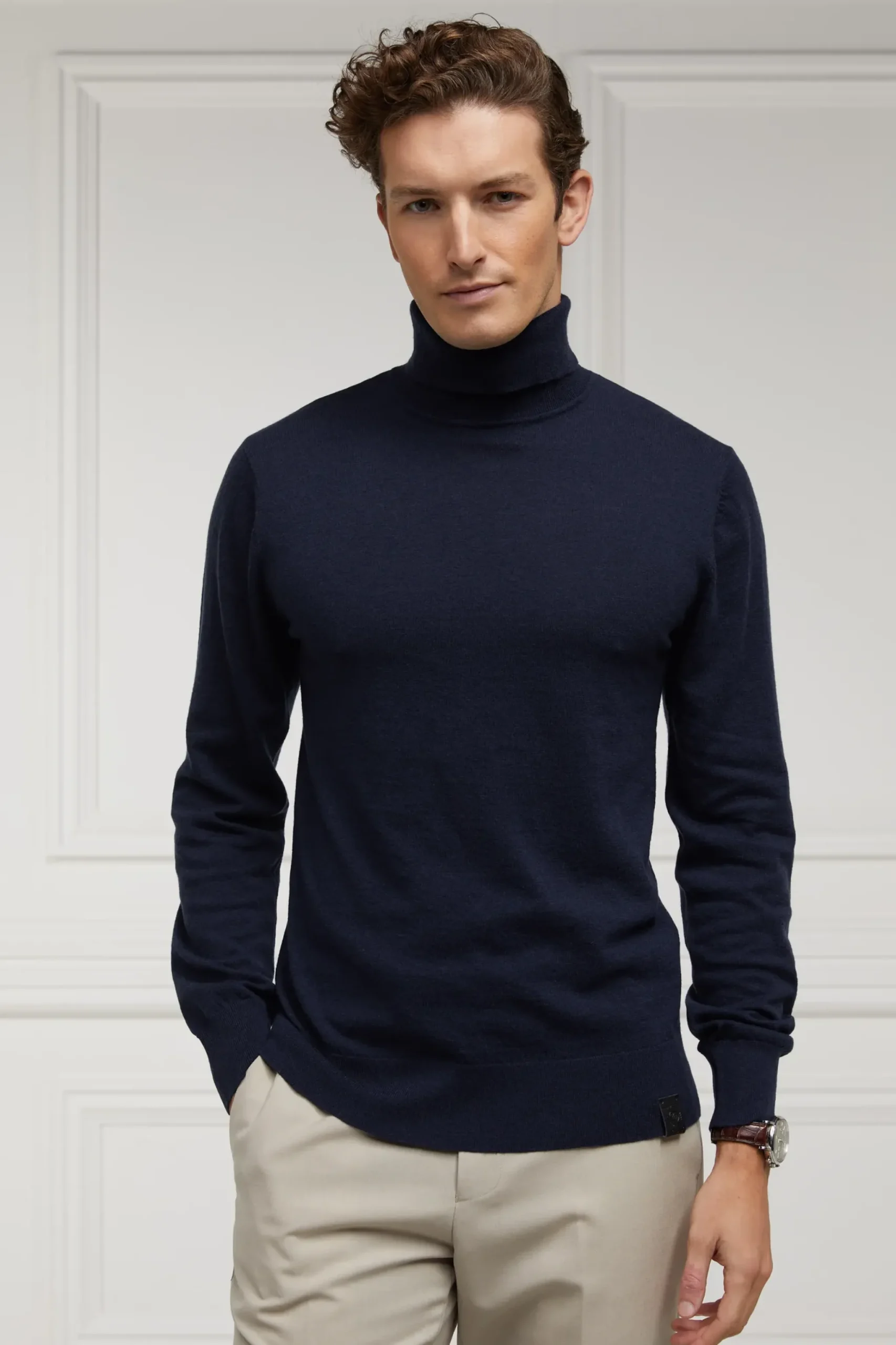 Holland Cooper Fine Roll Neck Knit Navy Online