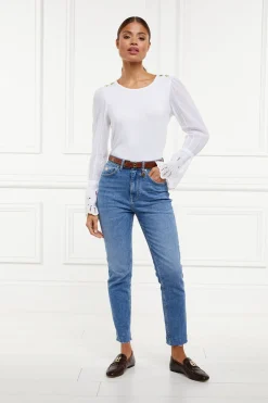 Holland Cooper Francesca Jersey Blouse White Hot
