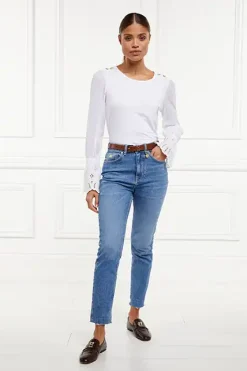 Holland Cooper Francesca Jersey Blouse White Hot