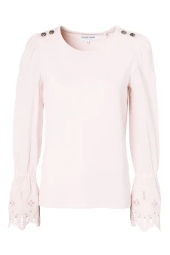 Holland Cooper Francesca Jersey Blouse Palest Pink Online