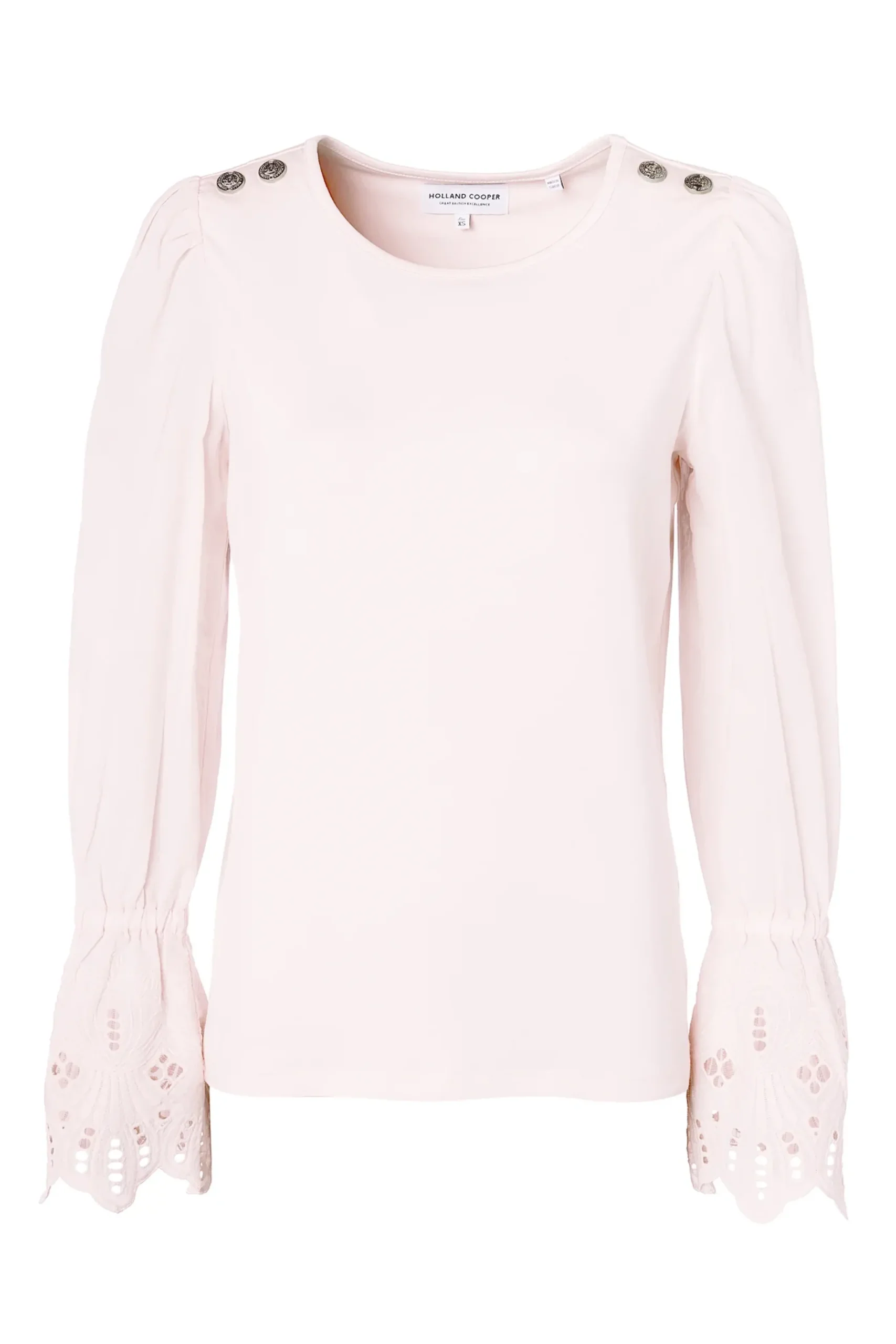 Holland Cooper Francesca Jersey Blouse Palest Pink Online