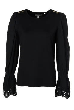 Holland Cooper Francesca Jersey Blouse Black Outlet